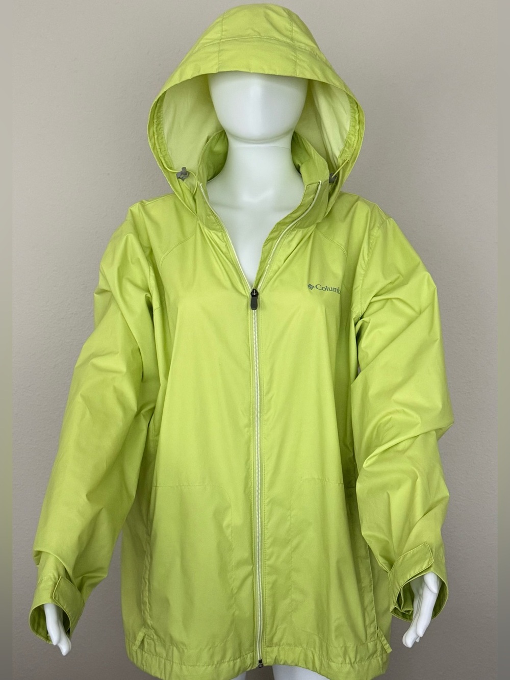 Columbia  Lime Hooded Rain Shell